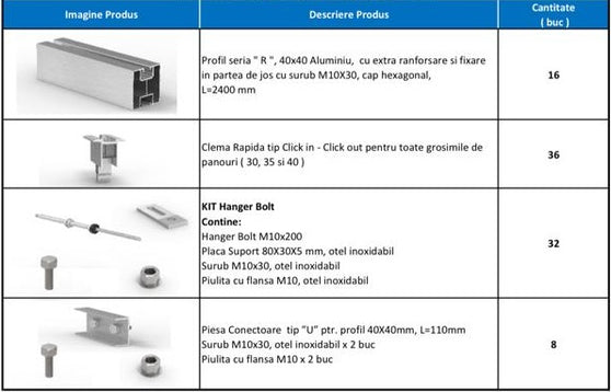 Sistem prindere complet 8 KW pentru Acoperiș Țiglă