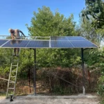 Sistem fotovoltaic 7 kW cu 14 panouri Ulica 500W pe structura la sol, montat la Zet Clinic in Targoviste